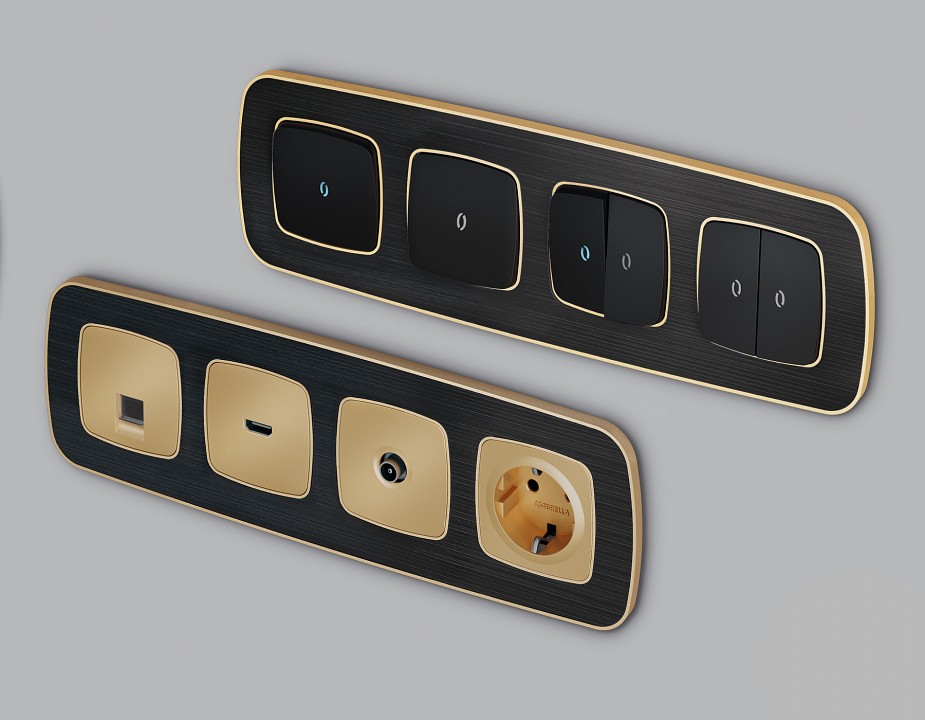 Рамка на 4 поста ambrella volt omega of640544