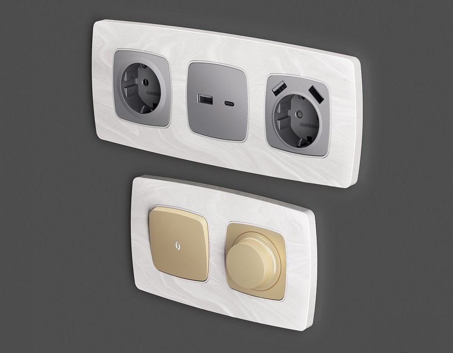 Рамка на 3 поста ambrella volt omega of940103