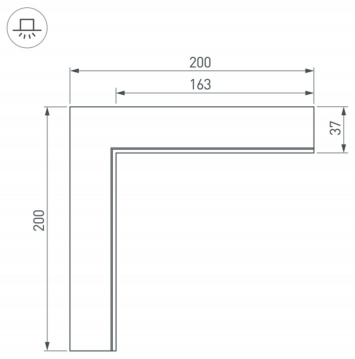 Соединитель угловой l-образный накладной arlight s-lux 30095
