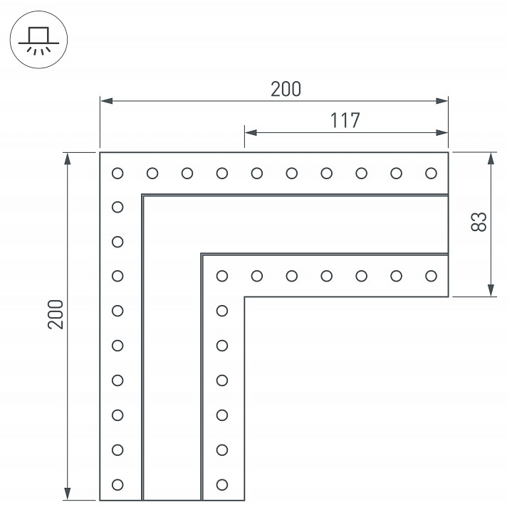 Соединитель угловой l-образный накладной arlight s-lux 30097