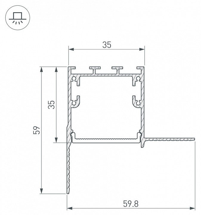 Соединитель угловой l-образный накладной arlight s-lux 030101