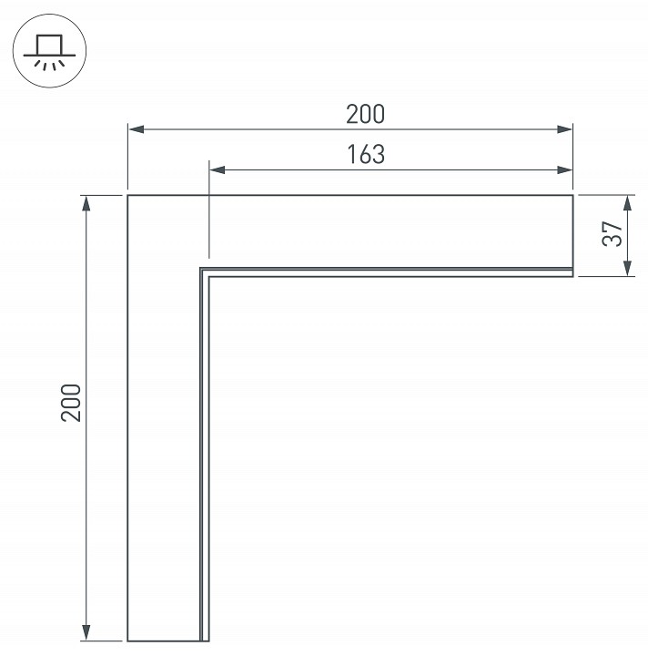 Соединитель угловой l-образный накладной arlight s-lux 030103