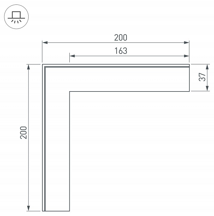 Соединитель угловой l-образный накладной arlight s-lux 030105