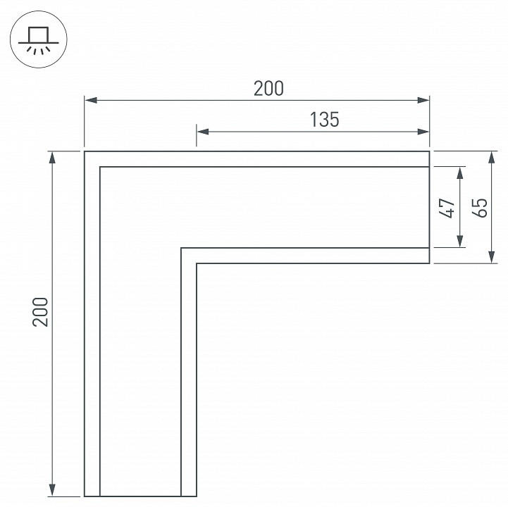 Соединитель угловой l-образный накладной arlight s-lux 030126