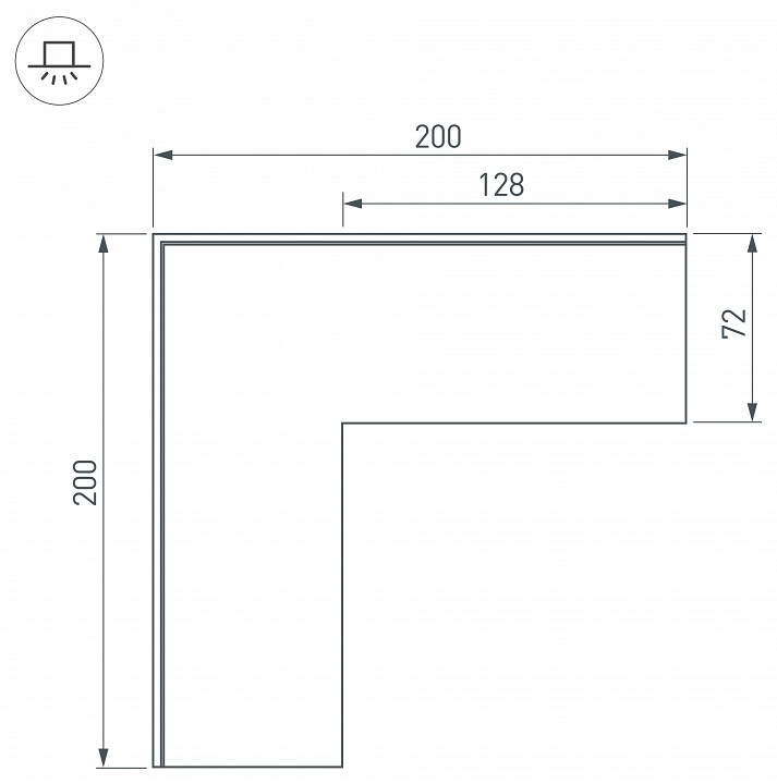 Соединитель угловой l-образный накладной arlight s-lux 030131