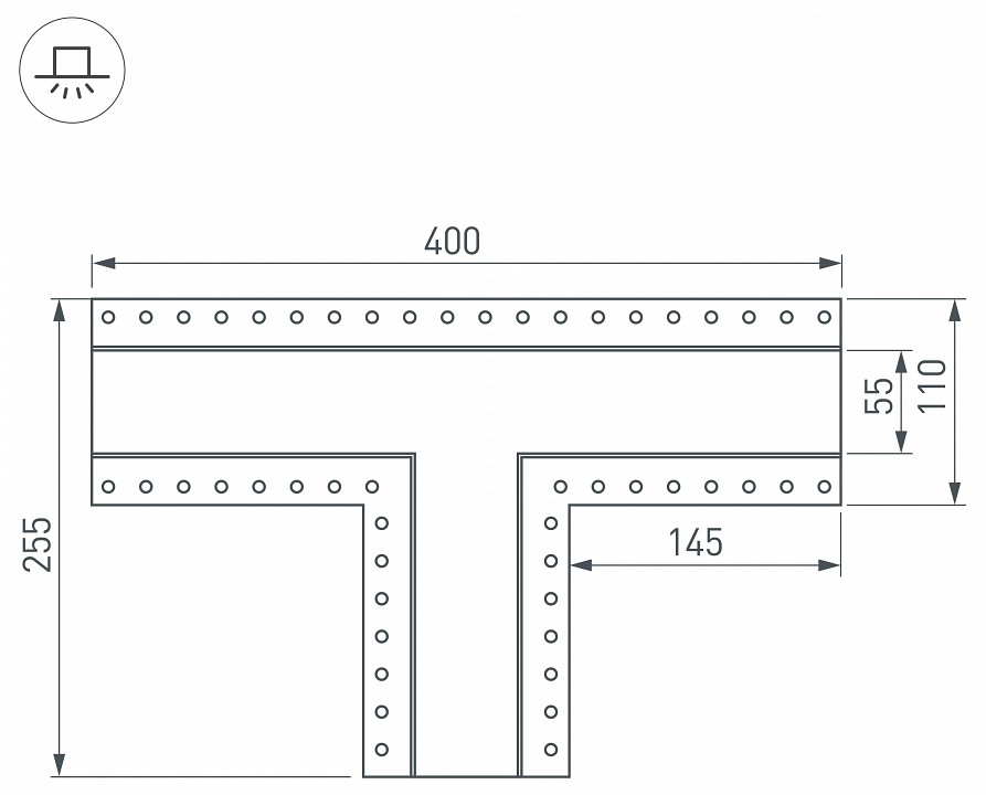 Соединитель угловой t-образный накладной arlight s-lux 030133