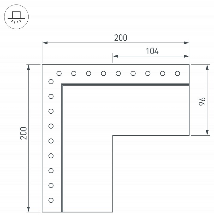 Соединитель угловой l-образный накладной arlight s-lux 030137