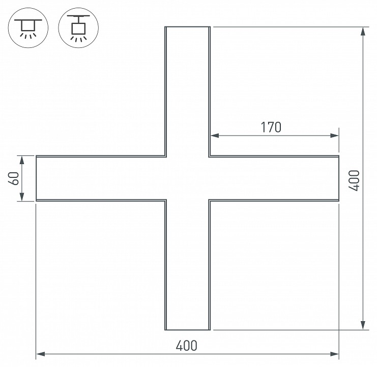 Соединитель угловой x-образный накладной arlight s-lux 030143