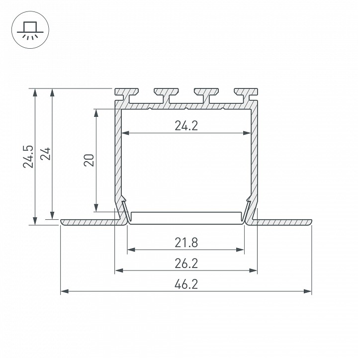 Профиль встраиваемый arlight pls-lock 033134