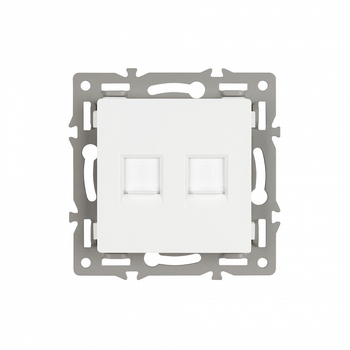 Розетка двойная rj-12 и ethernet rj-45, Без рамки arlight sct 045336