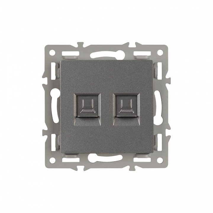 Розетка двойная rj-12 и ethernet rj-45, Без рамки arlight sct 045338