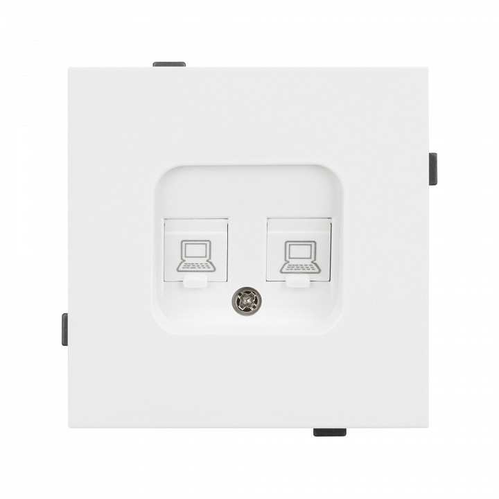 Розетка двойная ethernet rj-45 и со шторками, Без рамки arlight sct-tendo 054100