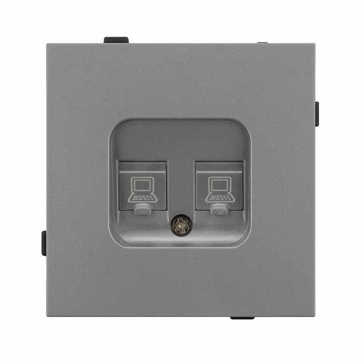 Розетка двойная ethernet rj-45 и со шторками, Без рамки arlight sct-tendo 054102