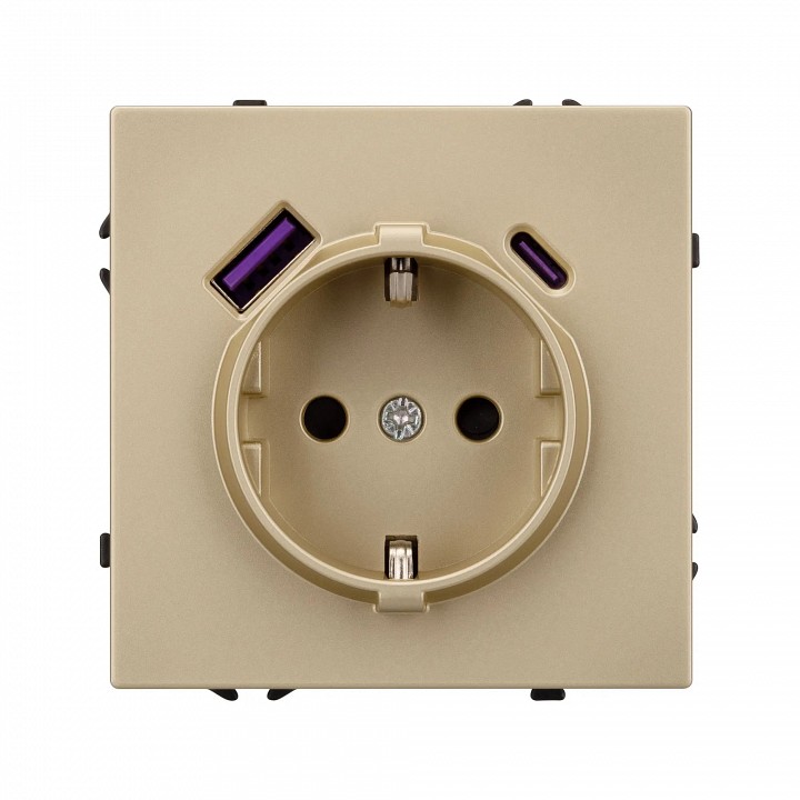 Розетка с заземлением и 2хusb type a, Без рамки arlight sct 054286