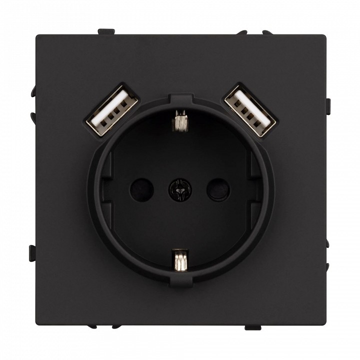 Розетка с заземлением и 2хusb type a, Без рамки arlight sct 054289