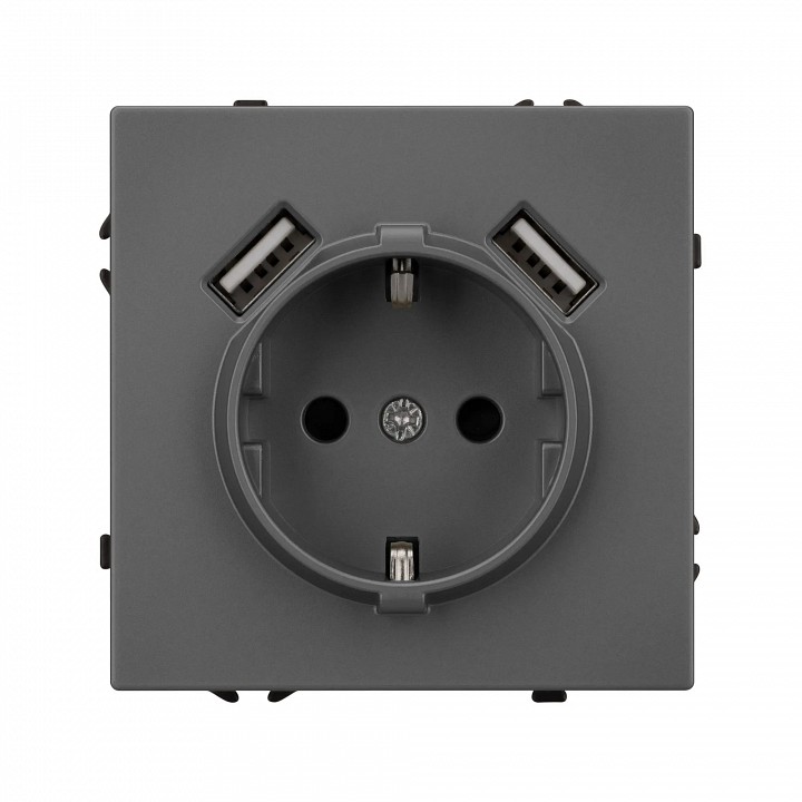 Розетка с заземлением и 2хusb type a, Без рамки arlight sct 054291