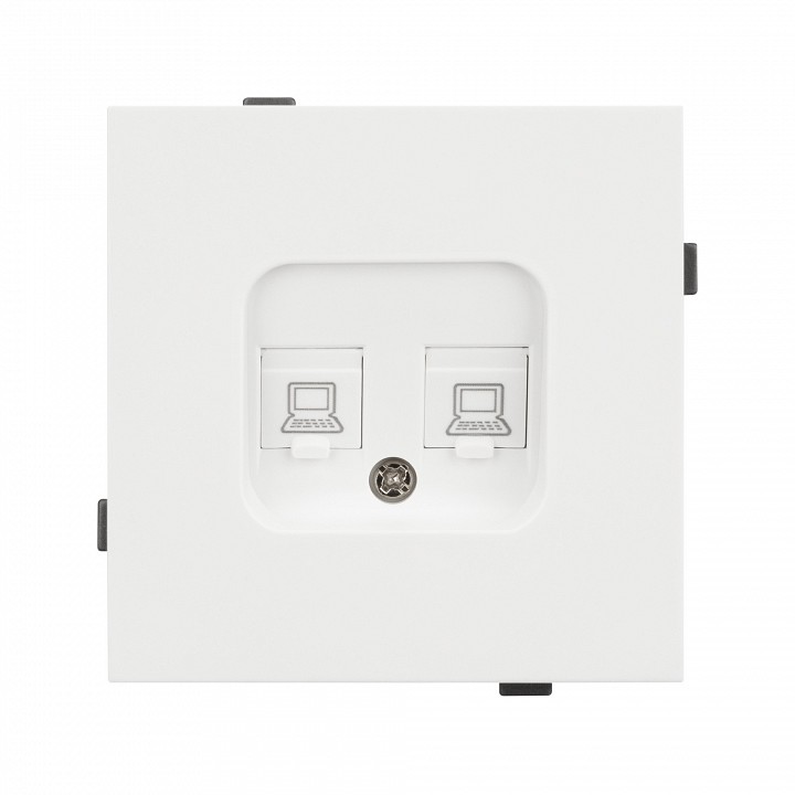 Розетка двойная ethernet rj-45 и со шторками, Без рамки arlight sct-tendo 054598