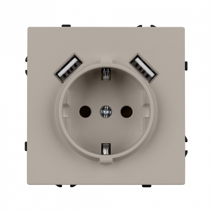 Розетка с заземлением и 2хusb type a, Без рамки arlight sct-nobe 059442