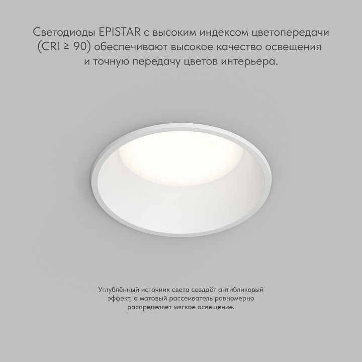 Встраиваемый светильник denkirs trim dk2450-wh