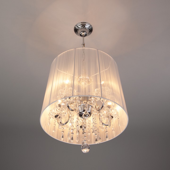 Подвесной светильник eurosvet allata 2045/5 хром/белый