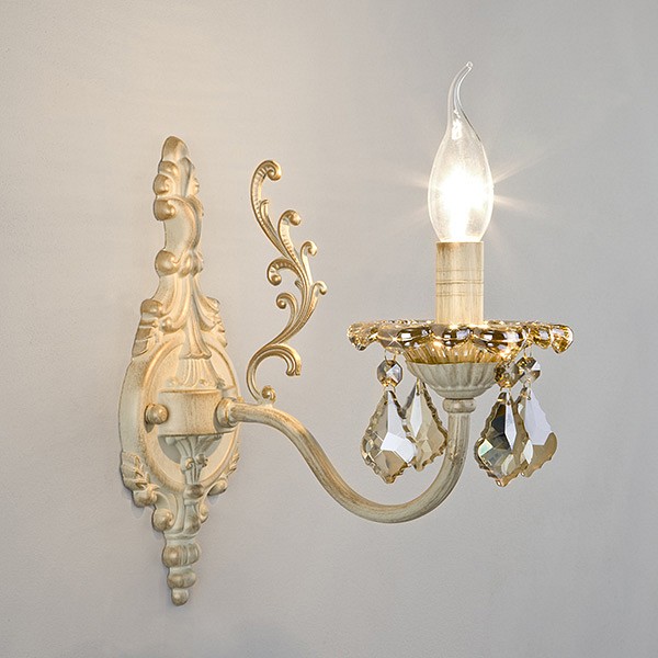 Бра eurosvet elisha 3281/1 белый с золотом/тонированный хрусталь strotskis