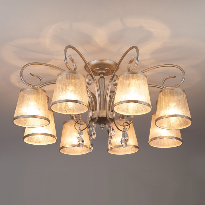 Потолочная люстра eurosvet liona 60065/8 серебро