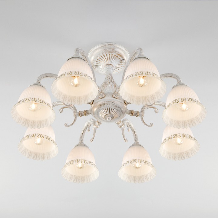 Люстра на штанге eurosvet campina 60107/8 белый с золотом