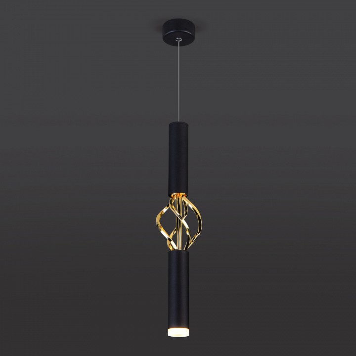 Подвесной светильник eurosvet lance 50191/1 led черный/золото
