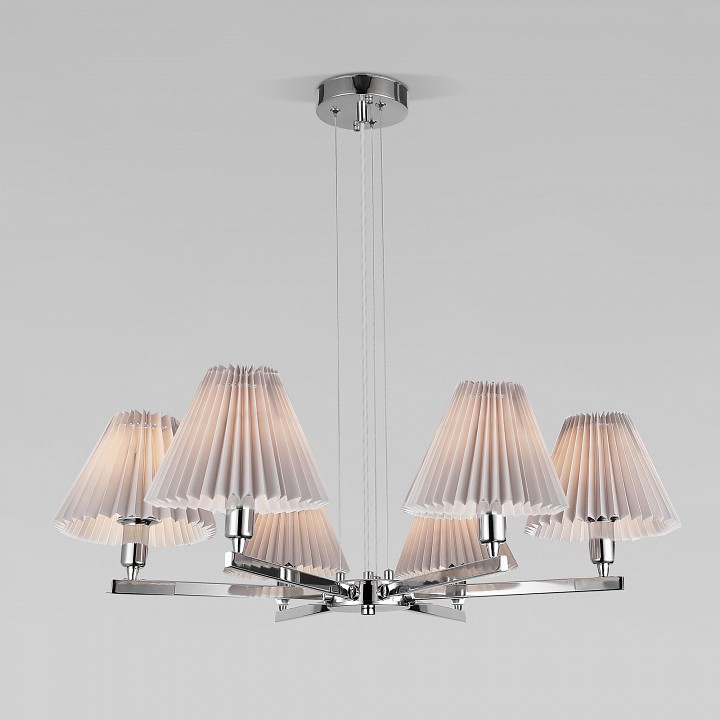 Подвесная люстра eurosvet peony 60136/6 хром/серый