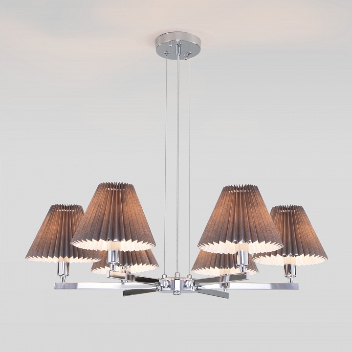 Подвесная люстра eurosvet peony 60136/6 хром/графит