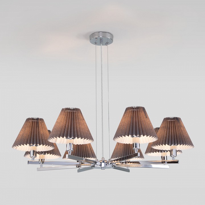 Подвесная люстра eurosvet peony 60136/8 хром/графит