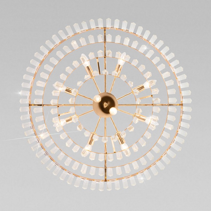 Подвесная люстра eurosvet elegante 10130/10 золото/прозрачный хрусталь strotskis