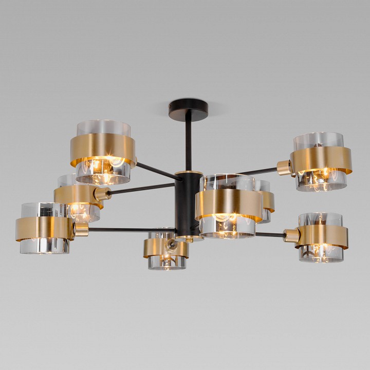 Люстра на штанге eurosvet arcada 70127/8 черный/дымчатый