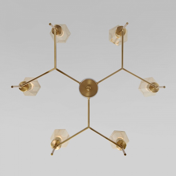 Люстра на штанге eurosvet prism 60143/6 латунь