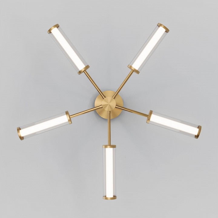 Люстра на штанге eurosvet stark 50386/5 led латунь