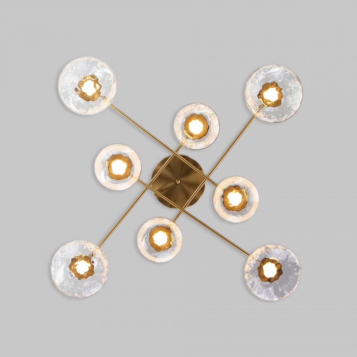 Потолочная люстра eurosvet ripple 50389 led латунь