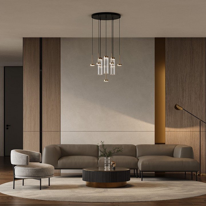 Подвесная люстра eurosvet quarzo 301102 led латунь