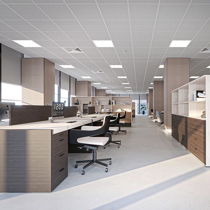 Светильник для потолка армстронг feron master дво 40w-5000к-595х595х40-опал 48785