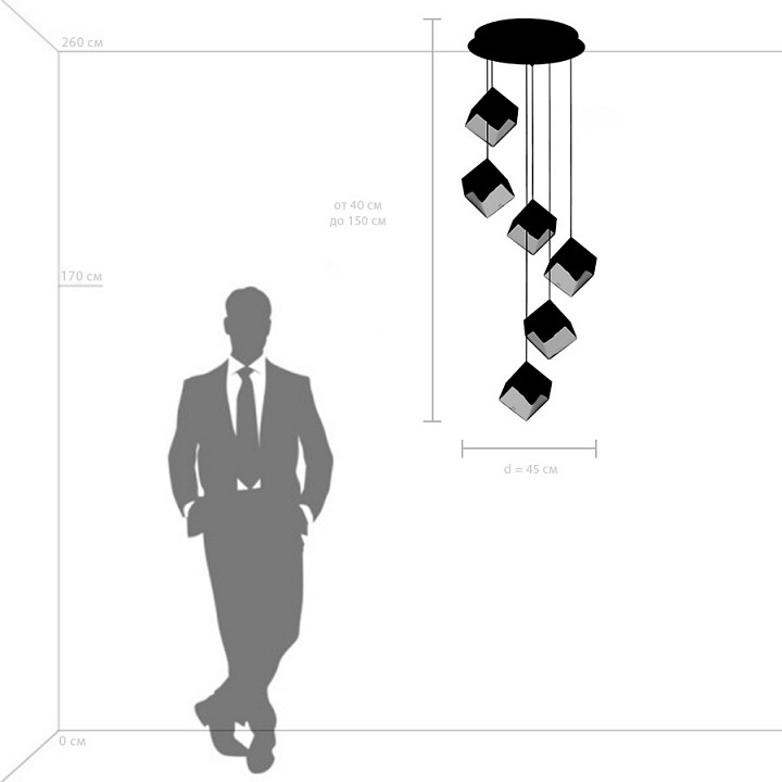 Подвесная люстра lightstar qubica 805569