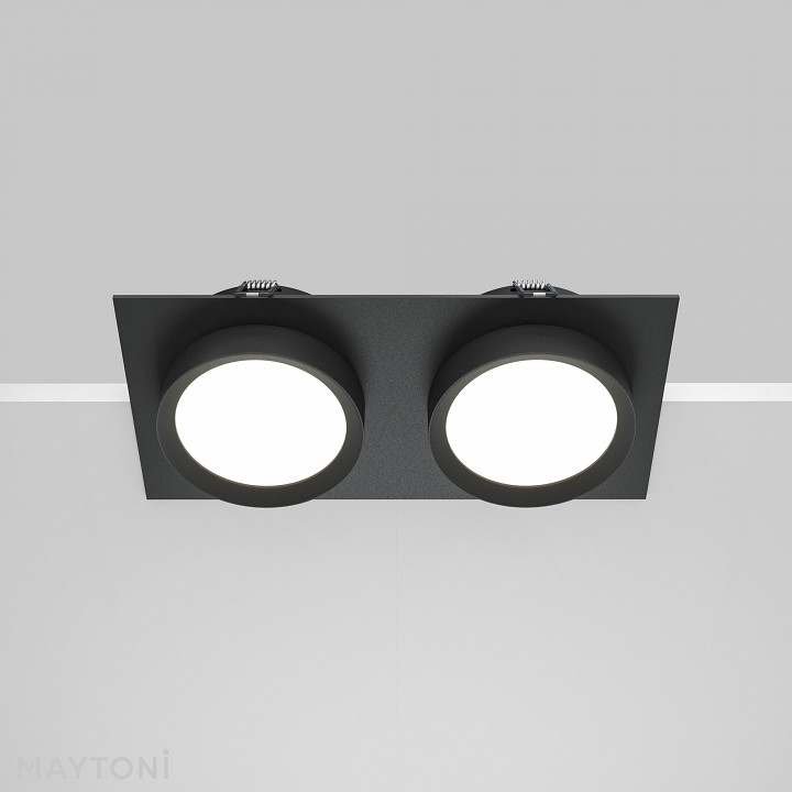 Встраиваемый светильник maytoni technical hoop dl086-02-gx53-sq-b