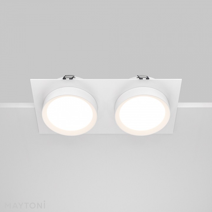 Встраиваемый светильник maytoni technical hoop dl086-02-gx53-sq-w