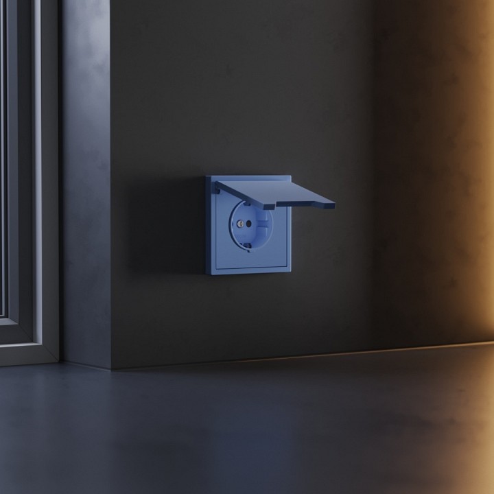 Накладка для розетки с заземлением и со шторками с крышкой voltum s70 vls000815