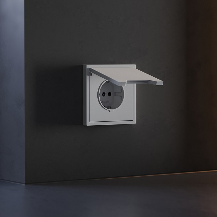 Накладка для розетки с заземлением и со шторками с крышкой voltum s70 vls000816