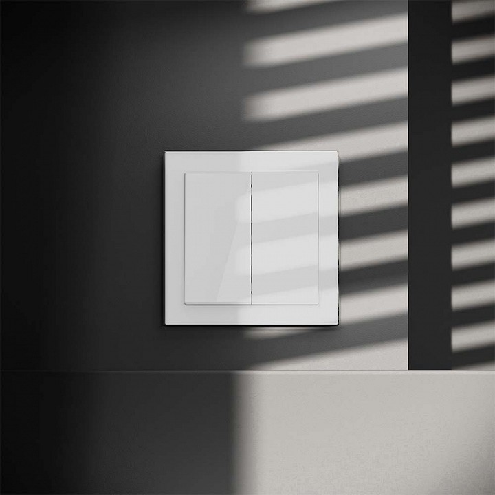 Переключатель перекрестный двухклавишный без рамки voltum s70 vls020501