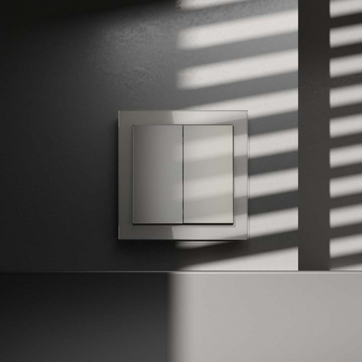 Переключатель перекрестный двухклавишный без рамки voltum s70 vls020504