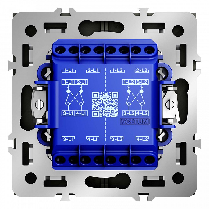 Переключатель перекрестный двухклавишный без рамки voltum s70 vls020505