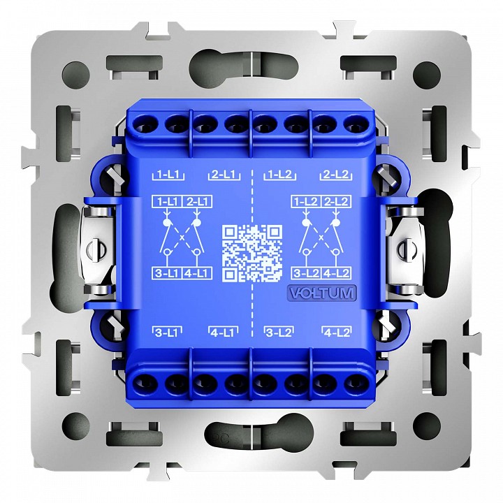 Переключатель перекрестный двухклавишный без рамки voltum s70 vls020506