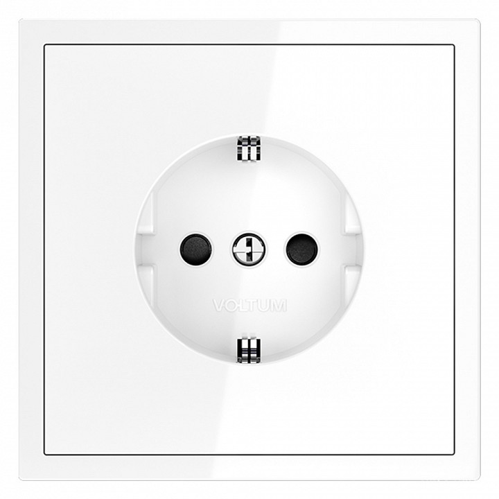 Розетка с заземлением и со шторкой, Без рамки voltum s70 vls040201