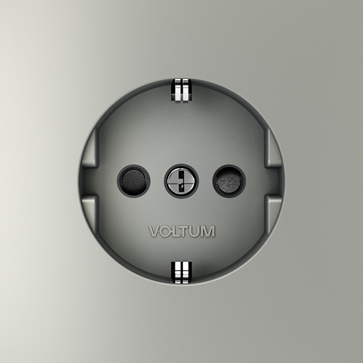 Розетка с заземлением и со шторкой, Без рамки voltum s70 vls040205