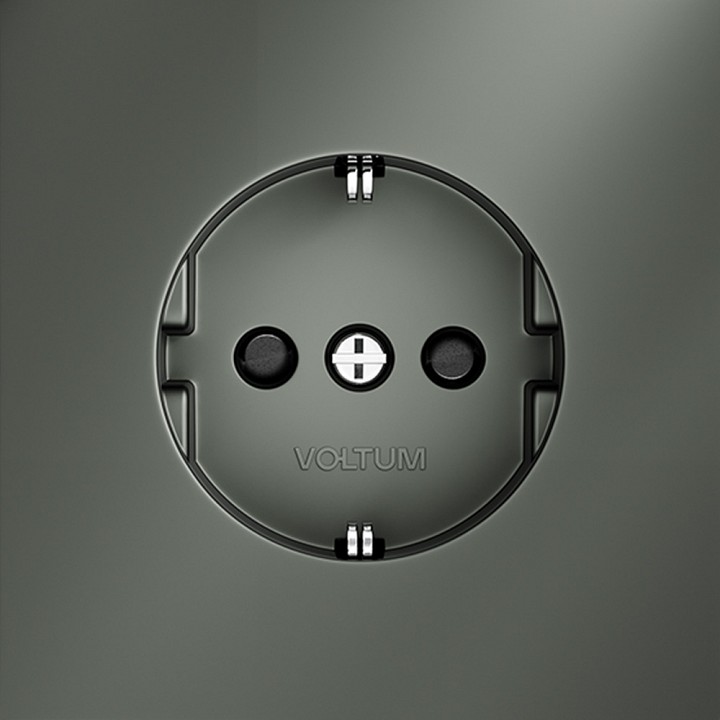 Розетка с заземлением и со шторкой, Без рамки voltum s70 vls040206